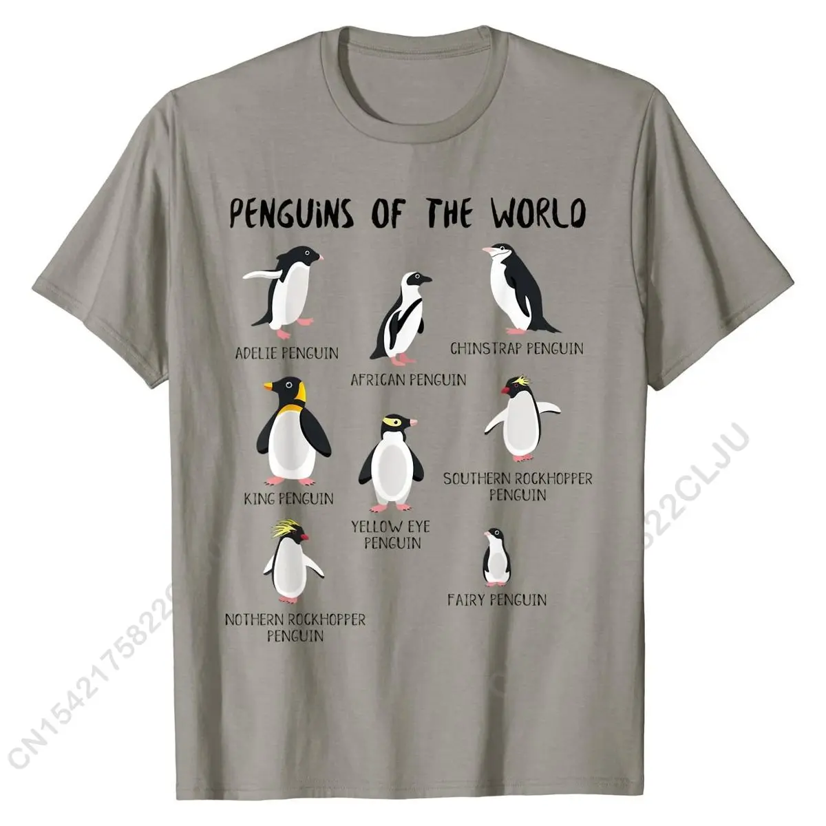 8 Rarest Penguins Of The World - Funny Animals Cute Penguin T-Shirt T Shirts Comics Oversized Men Tees Comics Cotton