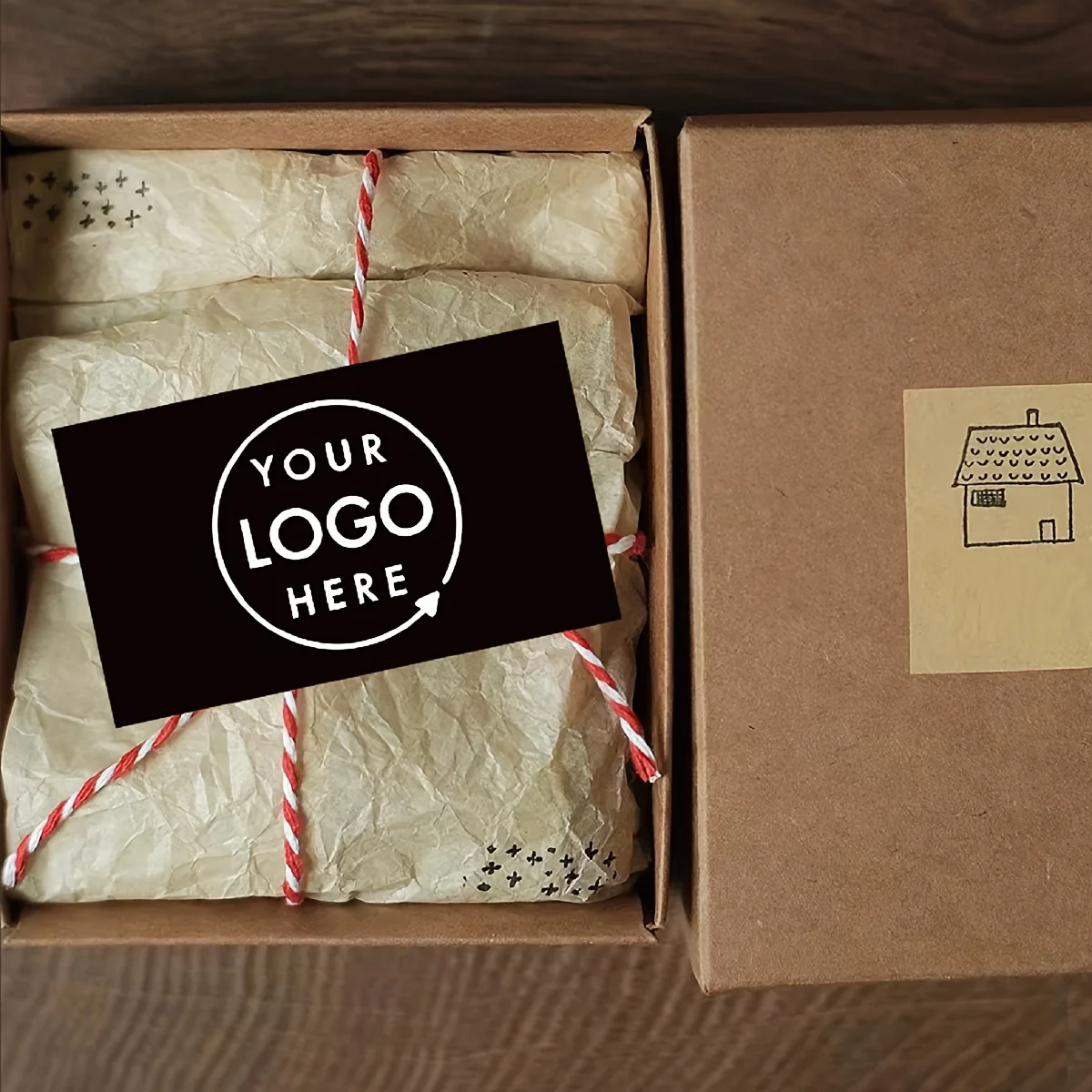 Es gibt insgesamt 60 hochwertige schwarze Karten mit individuellen Logos, darunter Geschenkkarten und personalisierte Visitenkarten. – Detail 3