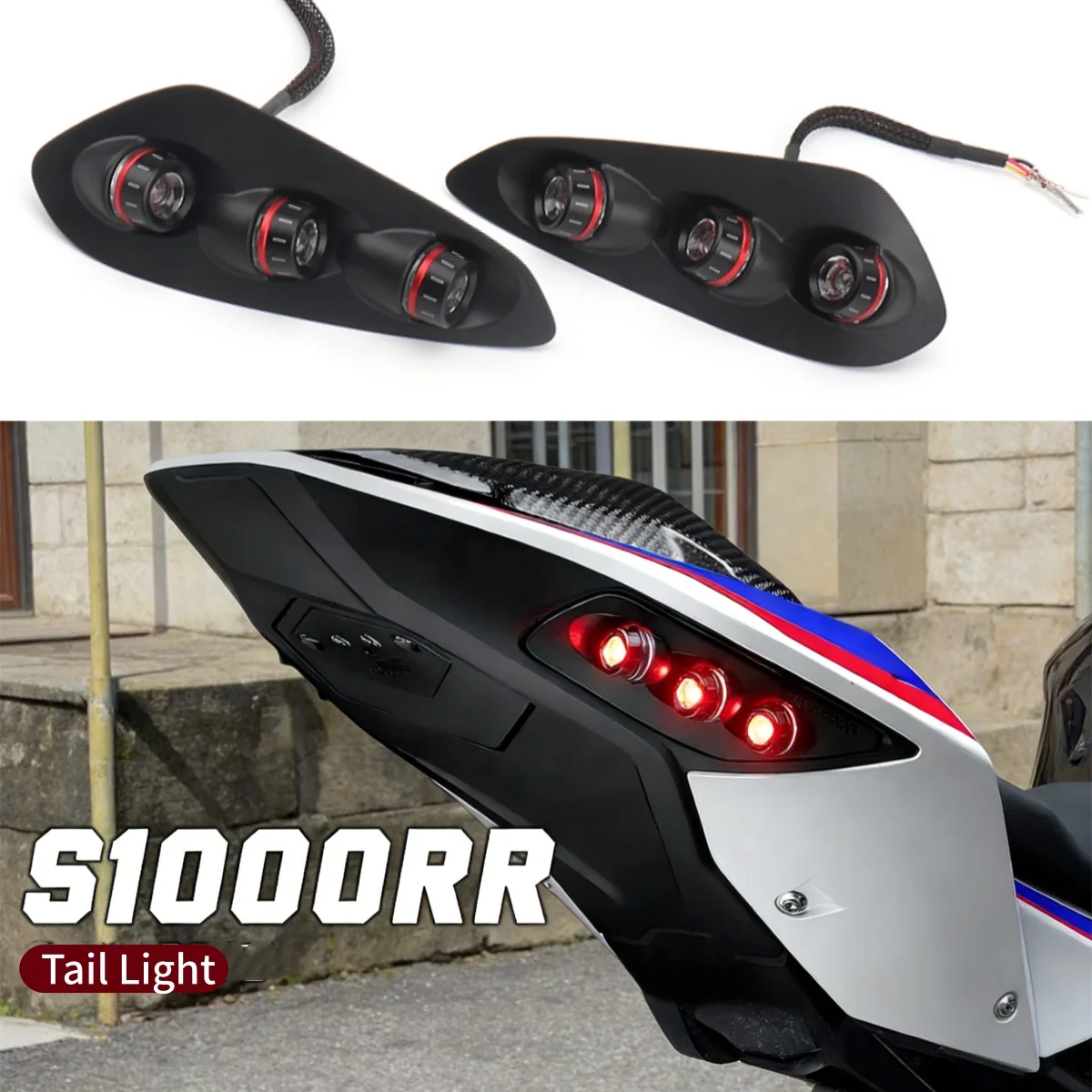 

Для мотоцикла BMW S 1000 RR S1000RR 2023 2024: Аксессуары, встроенный светодиодный указатель поворота, интегрированный задний фонарь, задняя лампа
