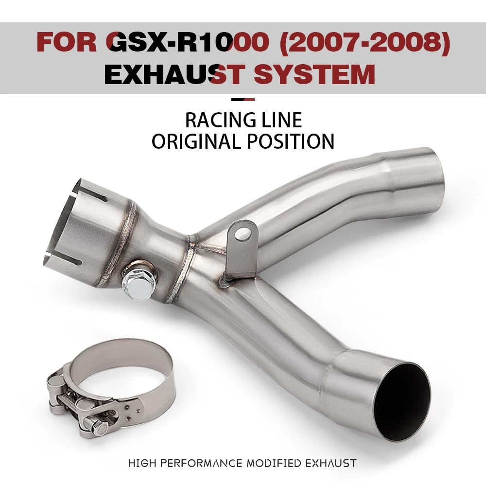 

Motorcycle Exhaust Muffler Middle Link Pipe for GSXR1000 GSX-R1000 K9 2007-2008 2009-2011 Slip-on Escape Bike Accessory