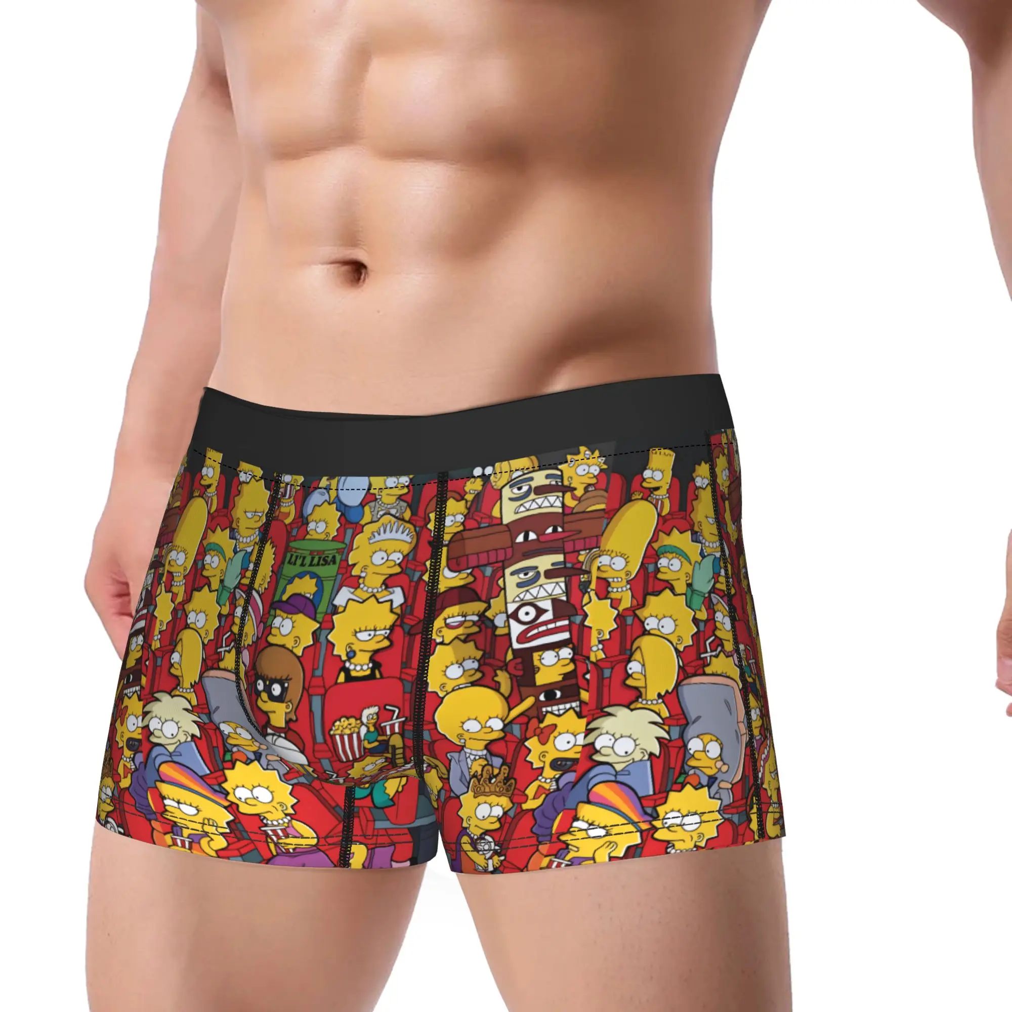 Lisa S-Simpsons All Characters Movie Theater Underwear Novelty Panties Print Boxer Brief Men 3D Pouch Large Size Boxer Shorts