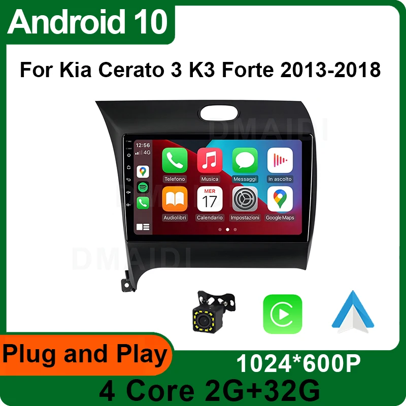 

Android Car DVD Player For Kia Cerato 3 K3 Forte 2013 2014 2015 2016 2017 2018 GPS Navi Multimedia Radio Screen Mirror Link Wifi