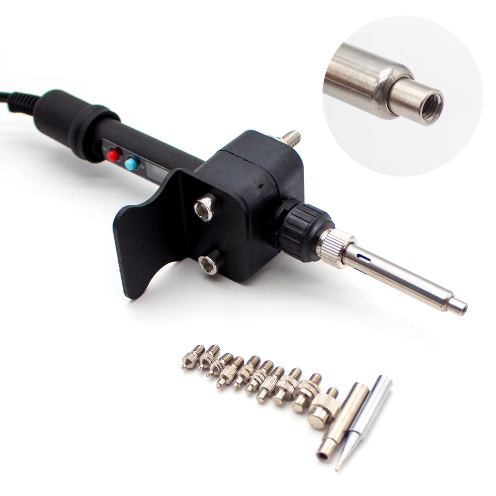 220V Vertical Heat Set Insert Hand Tool Pressing Machine Hot Melt Brass Knurled Nut Embedded Insertion Soldering Iron 200-400℃