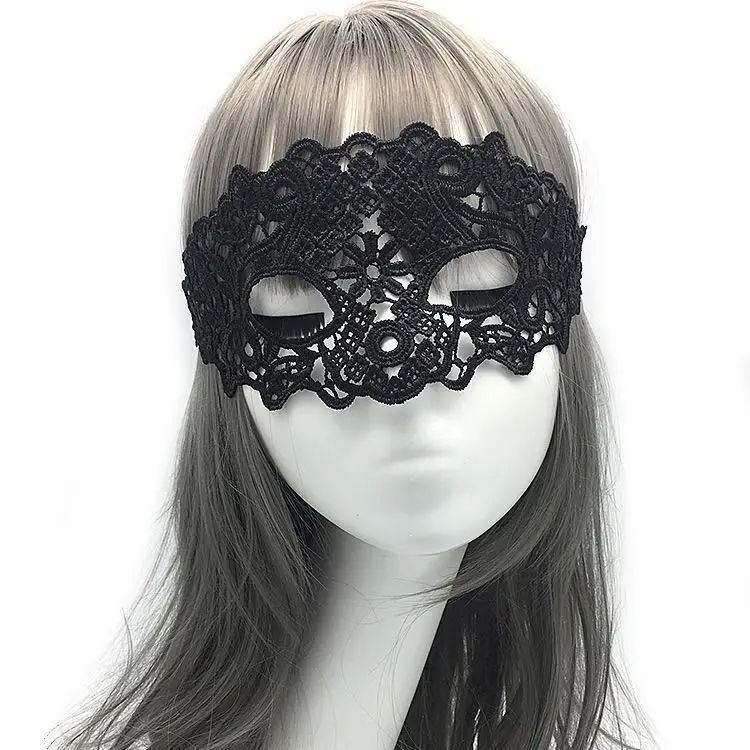 1/3 pezzi-colore nero donne sexy maschera in maschera di pizzo per carnevale Halloween mezza faccia maschere cosplay forniture per feste animali festivi