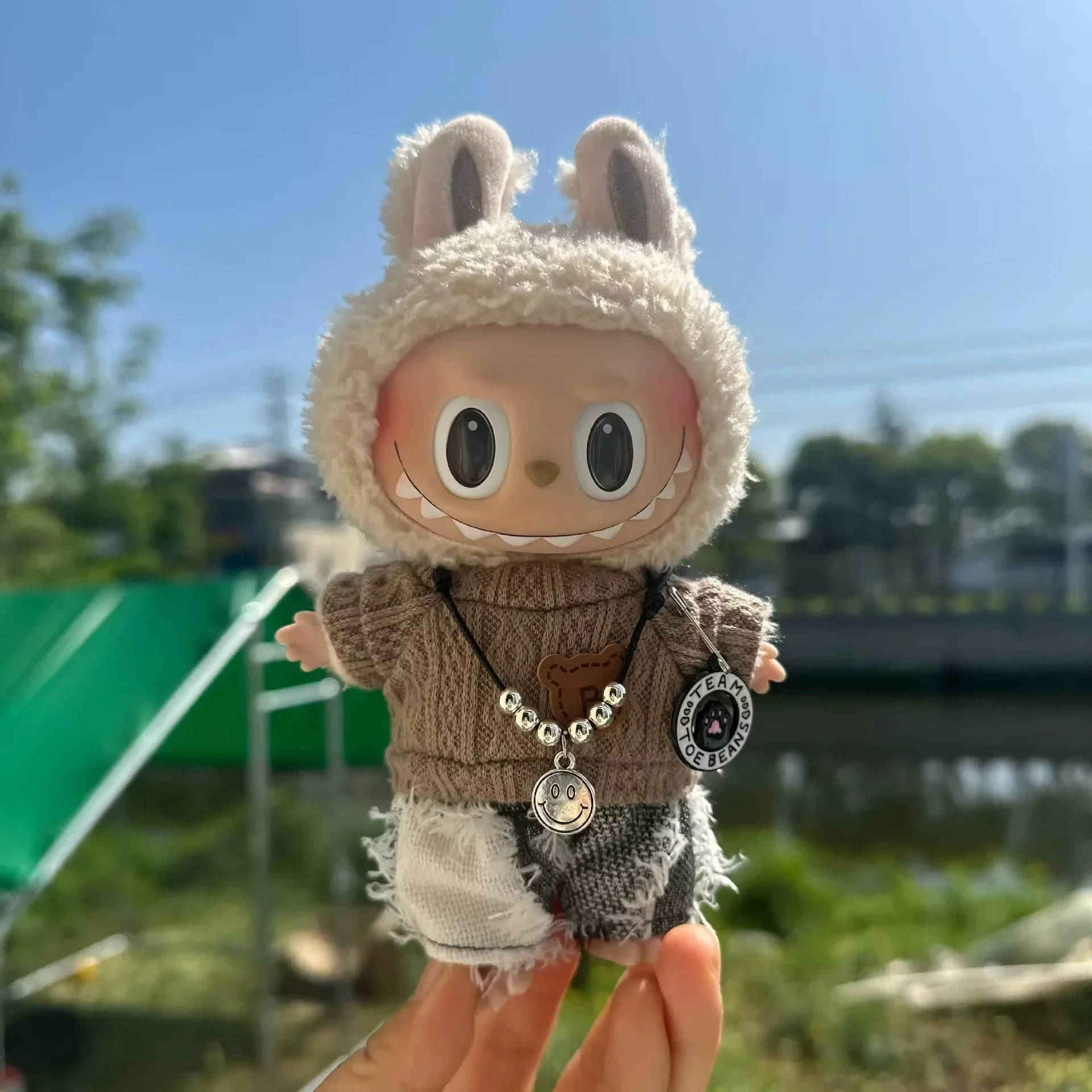 Mini ropa de muñeca de peluche, accesorios de atuendo para Corea Kpop Exo Labubu V1 V2 Idol Dolls Pit strip, traje de escalada, regalo de ropa