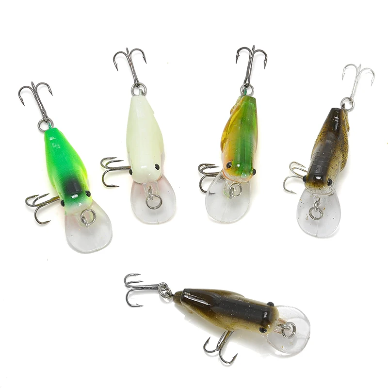 

4.5cm 3g Grasshopper Fishing Lure - Lifelike Hard Bait Swimbait Wobbler for Bass Trout Freshwater Saltwater