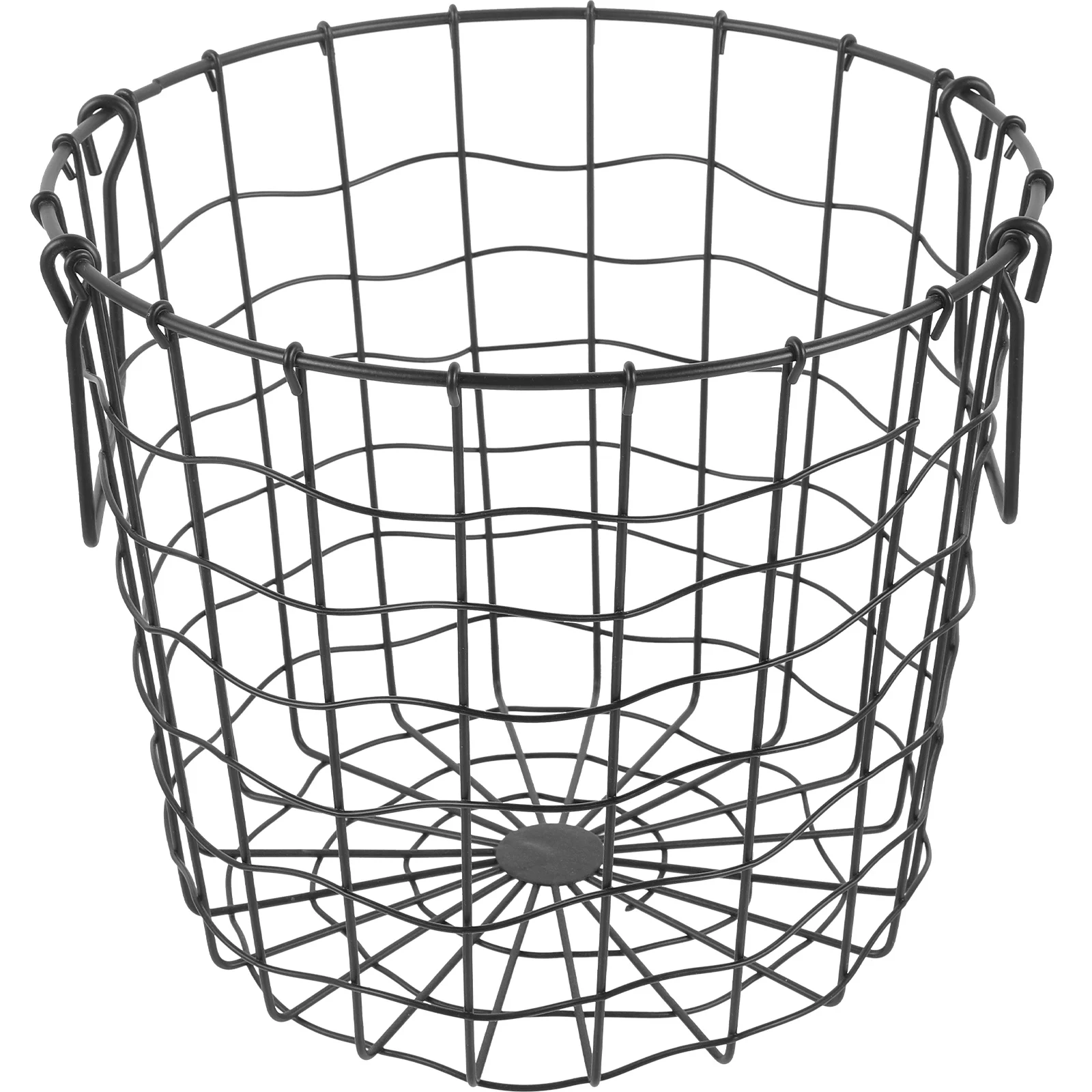 Country Round Iron Firewood Storage Basket Outdoor (black) Wire Baskets Logging Holder Fireplace Household Weave Camping