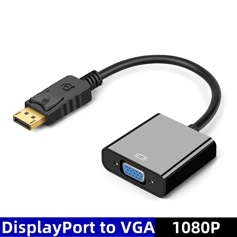 

DP to VGA Adapter DisplayPort Cable For Projector DTV TV HDVD Laptop DP Male to VGA Female Converter Adapter Video Cable