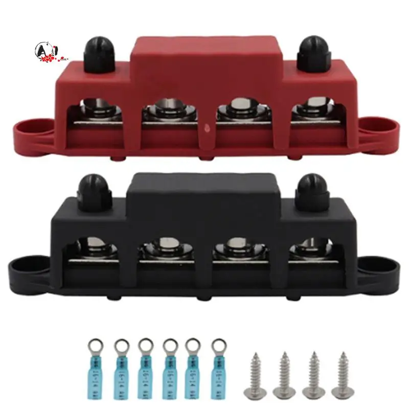 A10E-M8 Busbar Box Board 250A 4 Terminals Current Busbar Cable Box Power Box Spare Parts Parts Suitable For RV Yacht Car