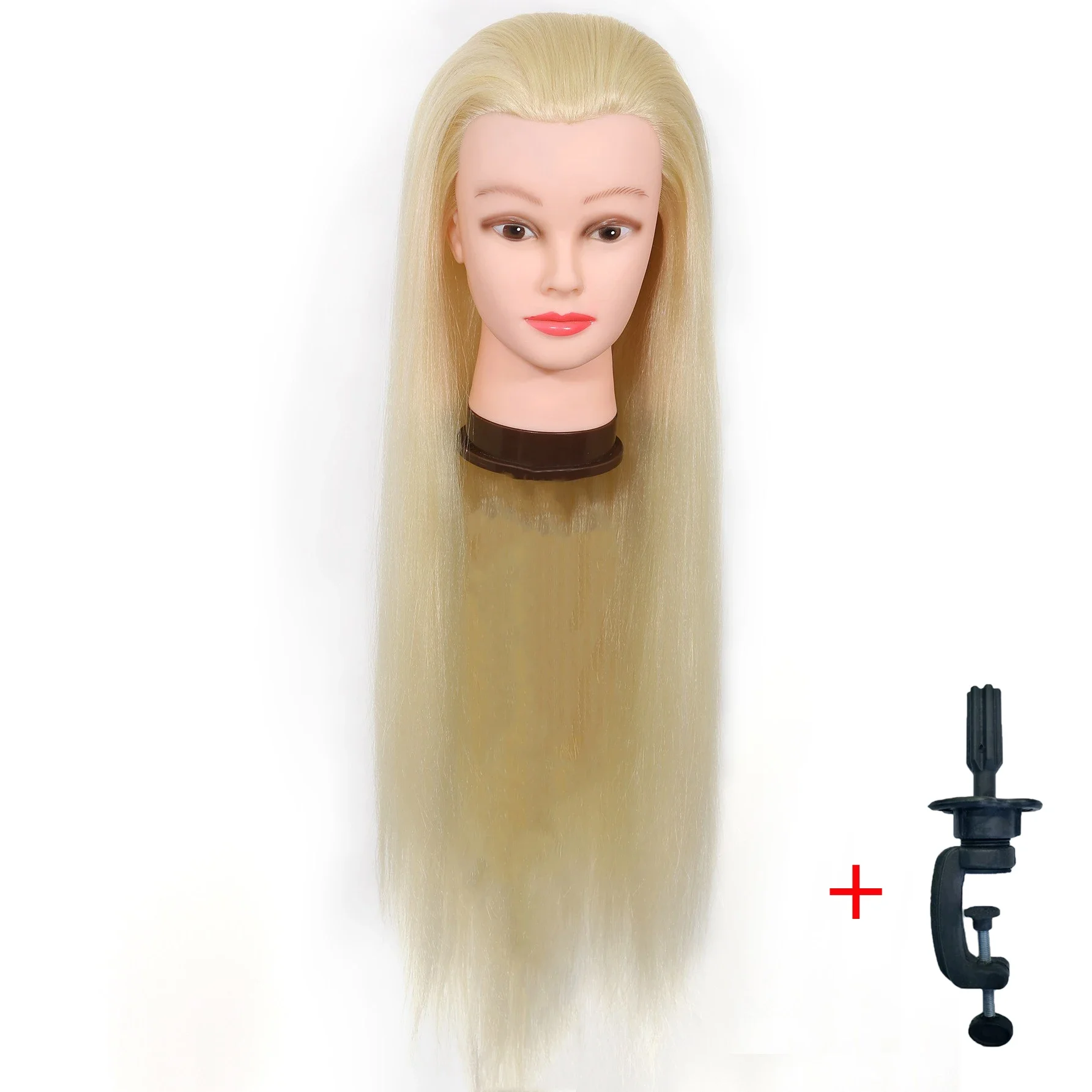 Mannequin Heads With Synthetic Hair For Hair Training Styling Solon Hairdresser Dummy Doll Head For Practice Hairstyles Stand