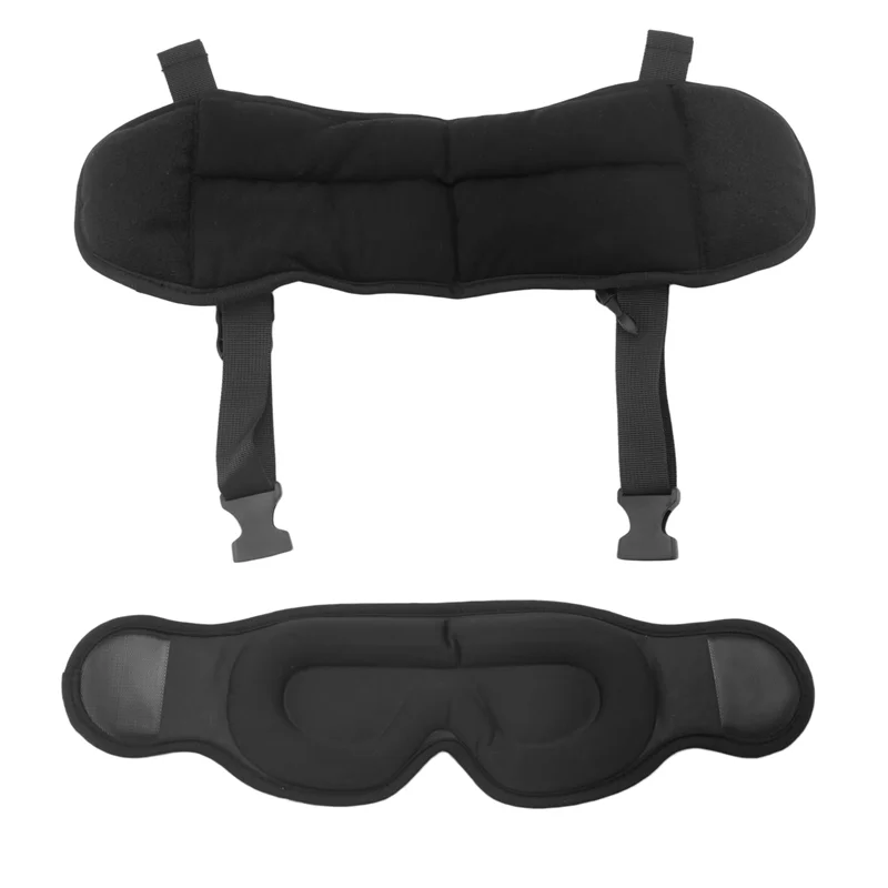 

ABVA-Oversized Head Strap With Eye Mask, Travel Pillow- Airplane Neck Support For Long Flights, 360° For Sleep Headrest