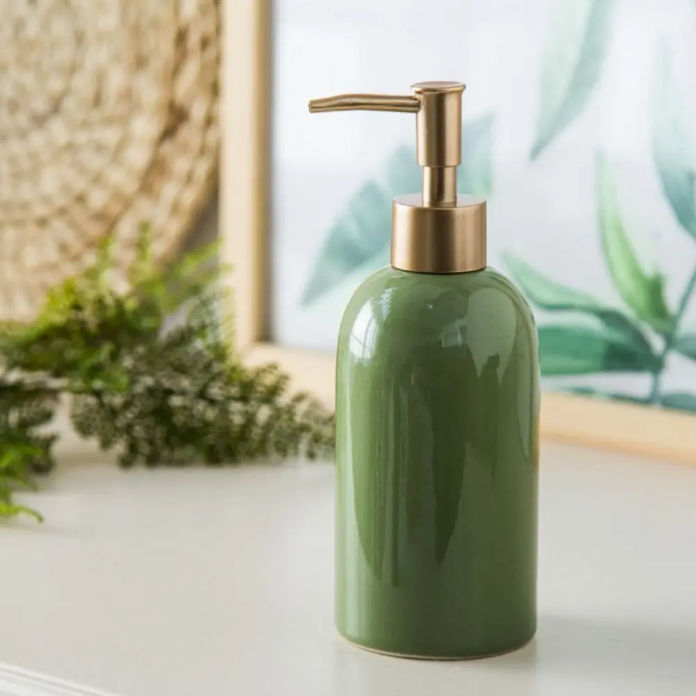 Empty Ceramic Soap Dispenser Press Type Refillable Hand Sanitizers Container Reusable Portable Liquid Pump Bottle Bathroom Use