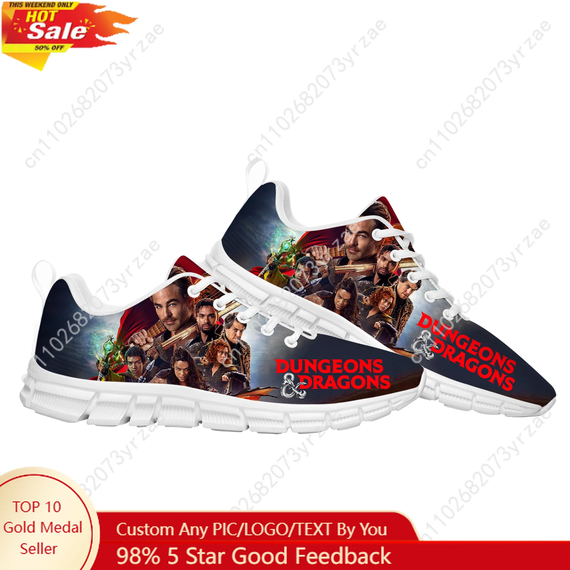 

Dungeons Dragons Lace Mesh Shoes Flat Sneaker Mens Womens Sports Shoe High Quality Personalized Sport Sneakers Custom Footwe