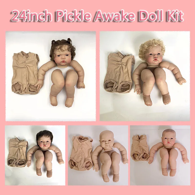 

24-дюймовый окрашенный / неокрашенный пустой комплект куклы реборн, реалистичные детали куклы «сделай сам», с тканевым корпусом и глазами