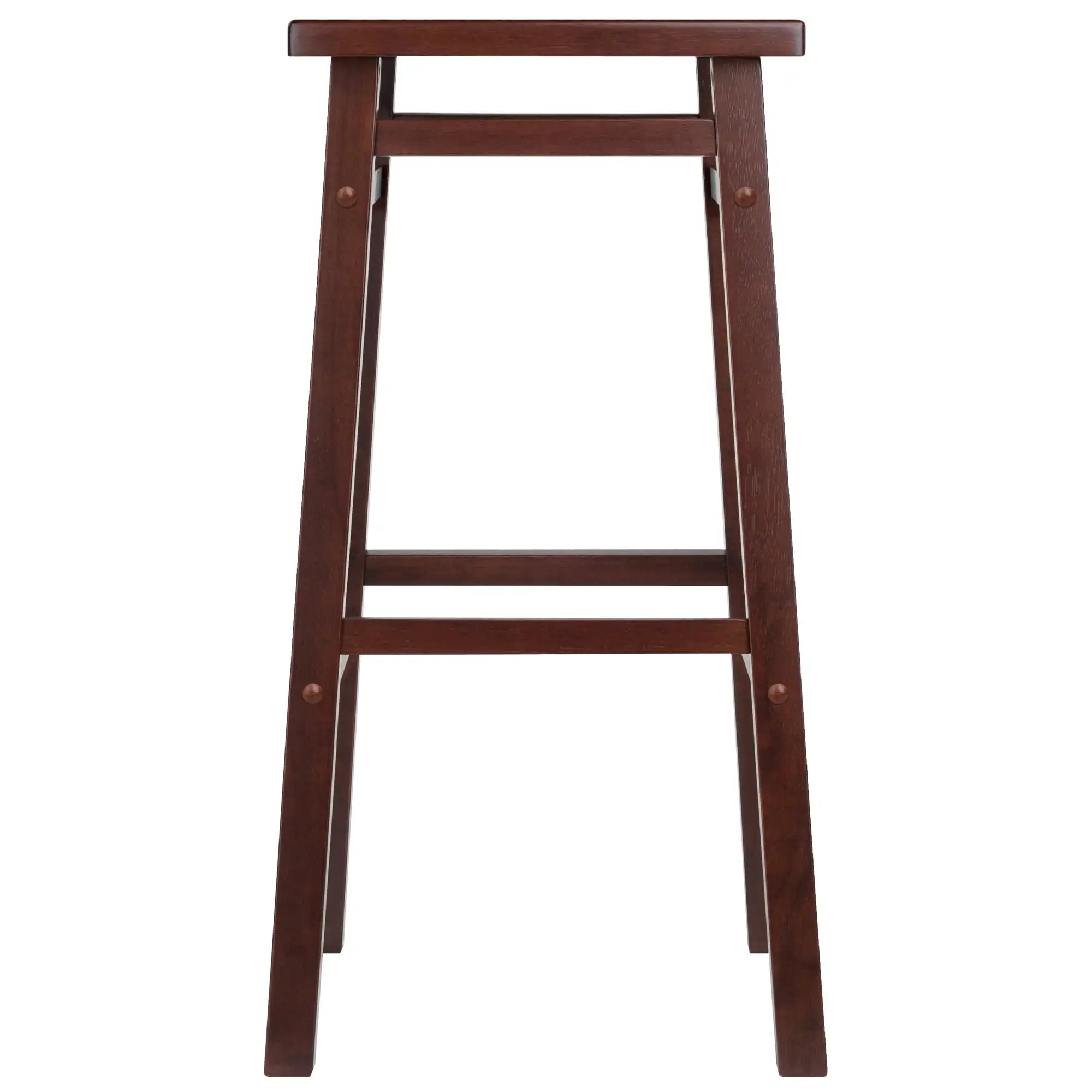 Wood Carter Square Seat Bar Stool, Walnut Finish