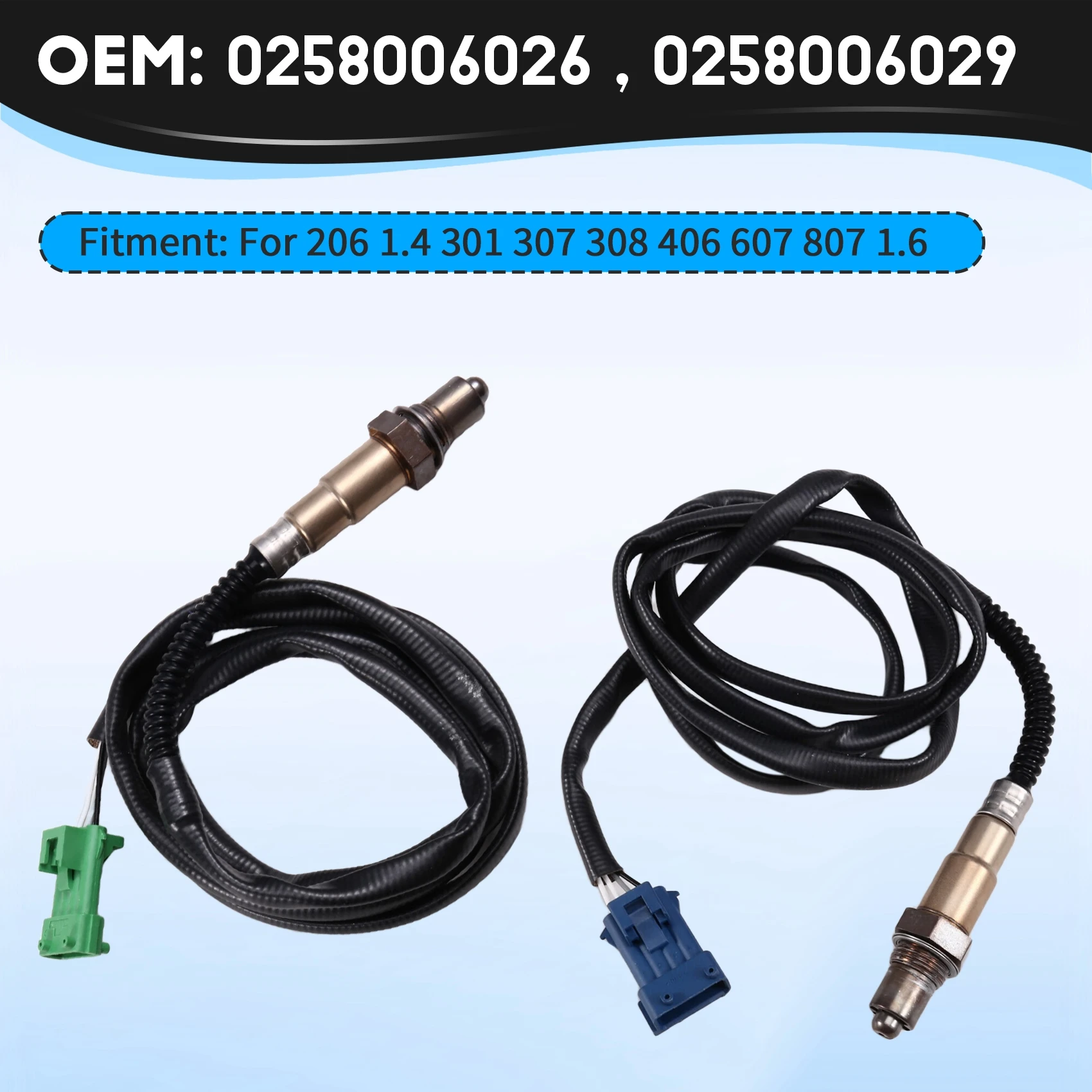 

AUTO New 0258006029 0258006026 1628HV Lambda O2 Oxygen Sensor For CITROEN 206 1.4 301 307 308 406 607 807 1.6