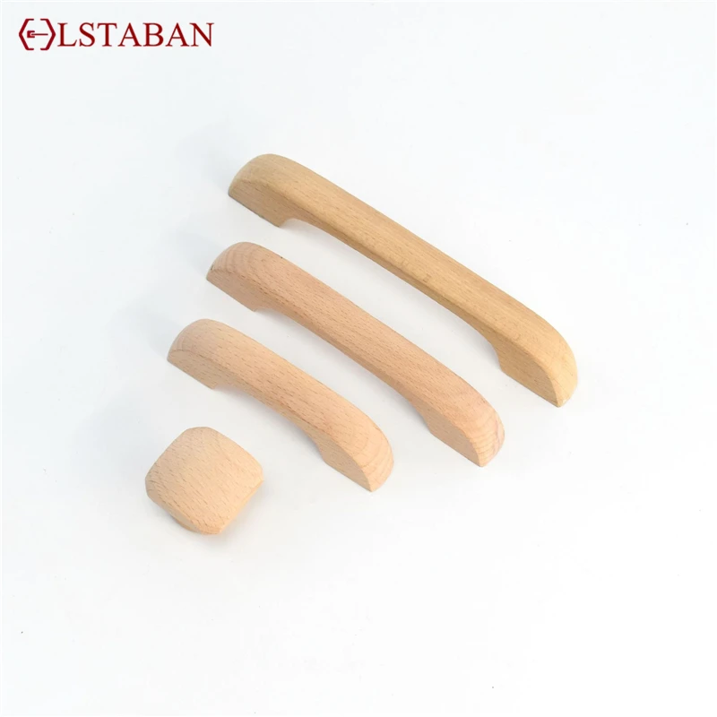 LSTABAN Kitchen Cabinet Wooden Handle Wardrobe Bookcase Solid Furniture Wood Door Drawer Knobs Cupboard Handles Hardware Knobs