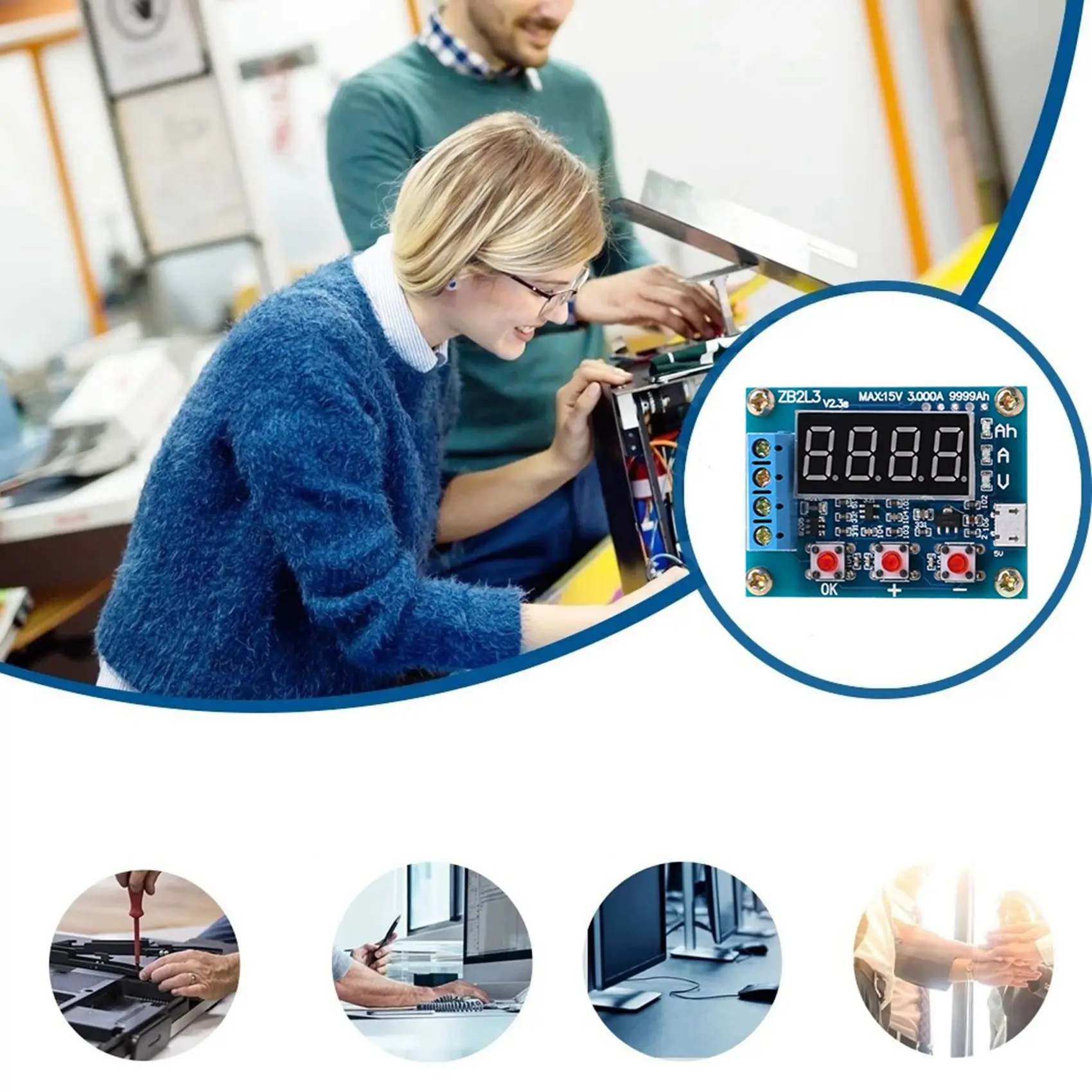 RISE ZB2L3 18650 Battery Tester External Load Discharge Type 1.2-12V Battery 18650 Equal Capacity Tester Discharge Meter