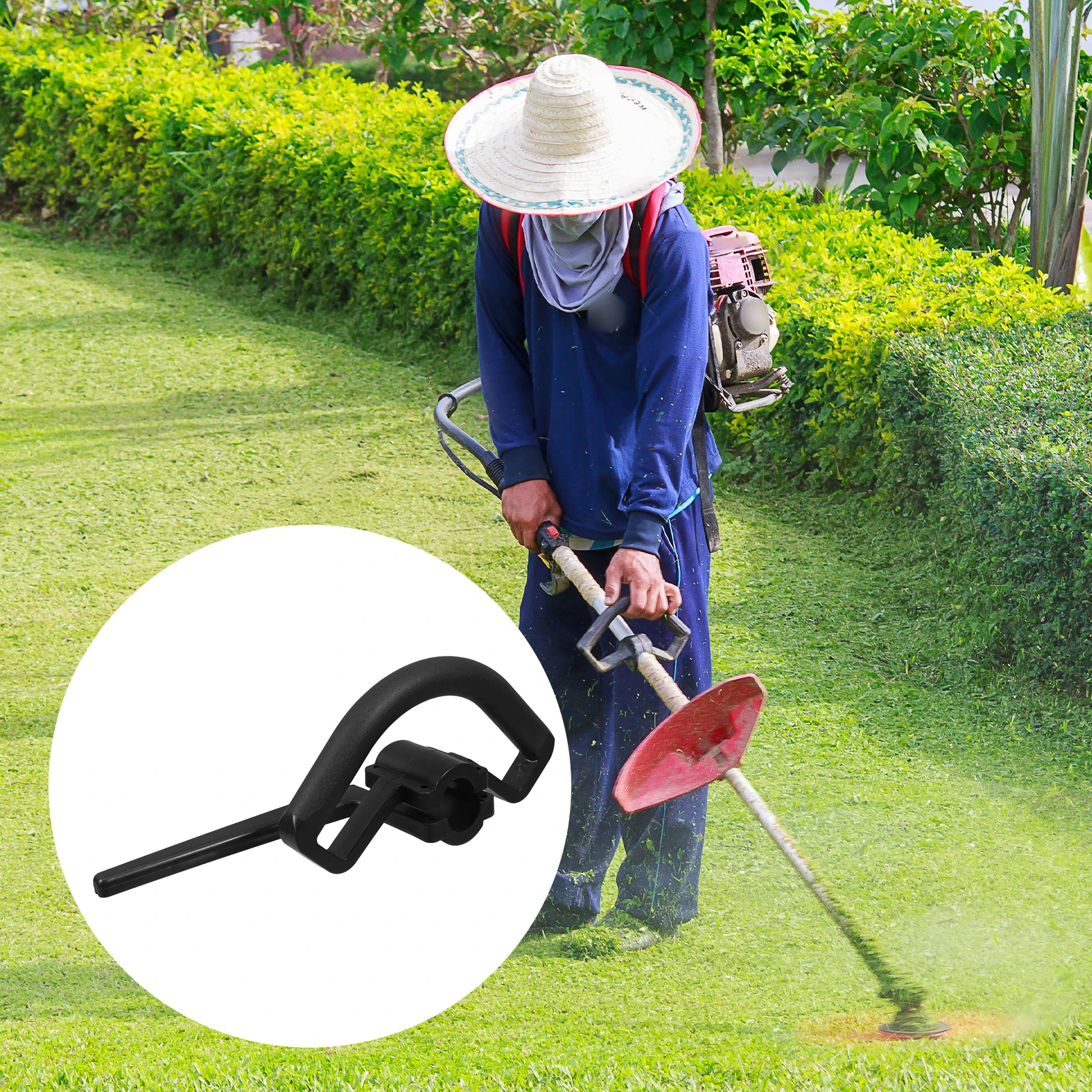 

Universal Adjustable Trimmer Handle Bar Replacement Lawn Mower Tool Shoulder Strap Mount Pole Loop Kit Ergonomic Grip Durable