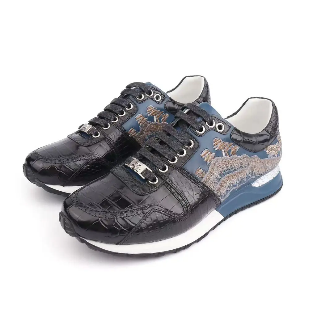 

Новое поступление 2025 года, модная повседневная обувь из крокодиловой кожи, мужские кроссовки из натуральной кожи pdd239