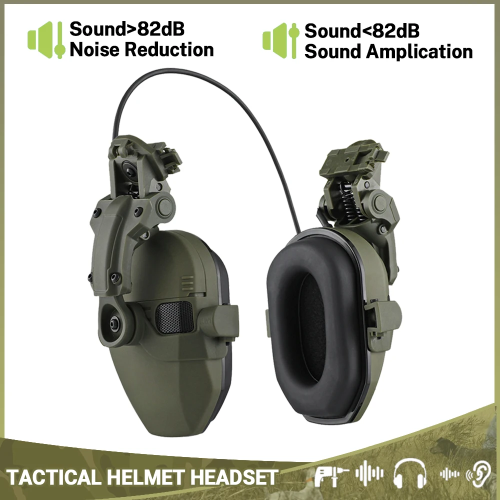 

WK Shooting Earmuffs Tactical Helmet Headset Electronic Hearing Protector Active Noise Reduction Hunting Headphone