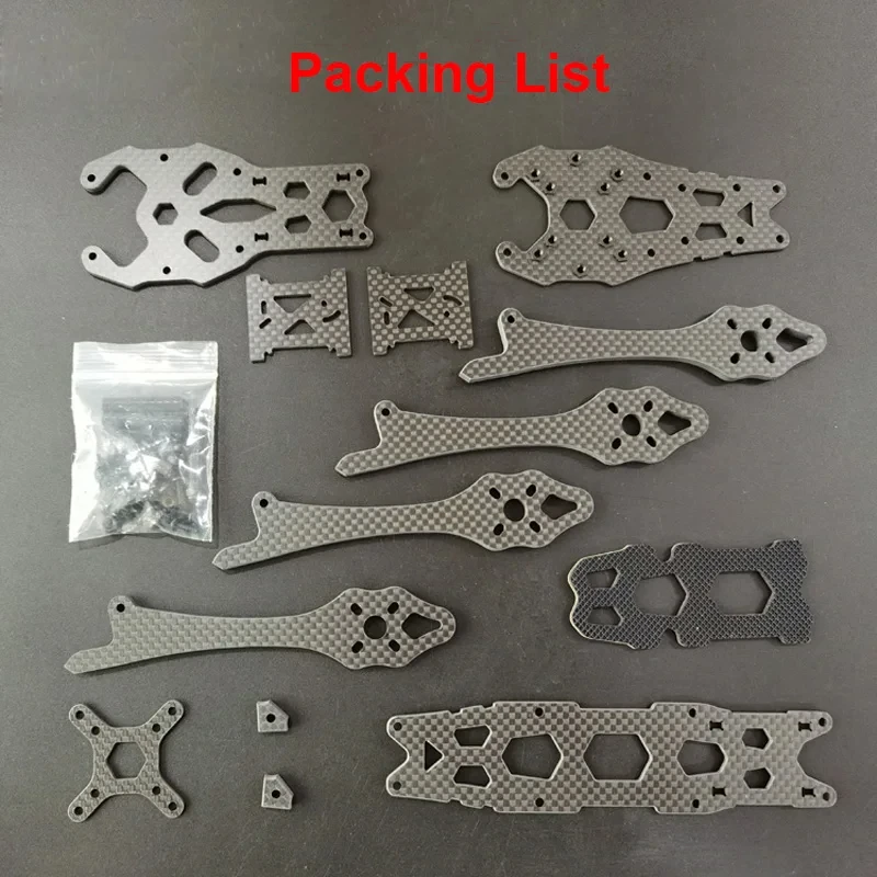 NOWY zestaw ramy z włókna węglowego typu X, dzielony, o rozstawie osi 225/223 mm, z ramionami 5 mm do drona wyścigowego FPV RC, ulepszony QAV-S 225 mm