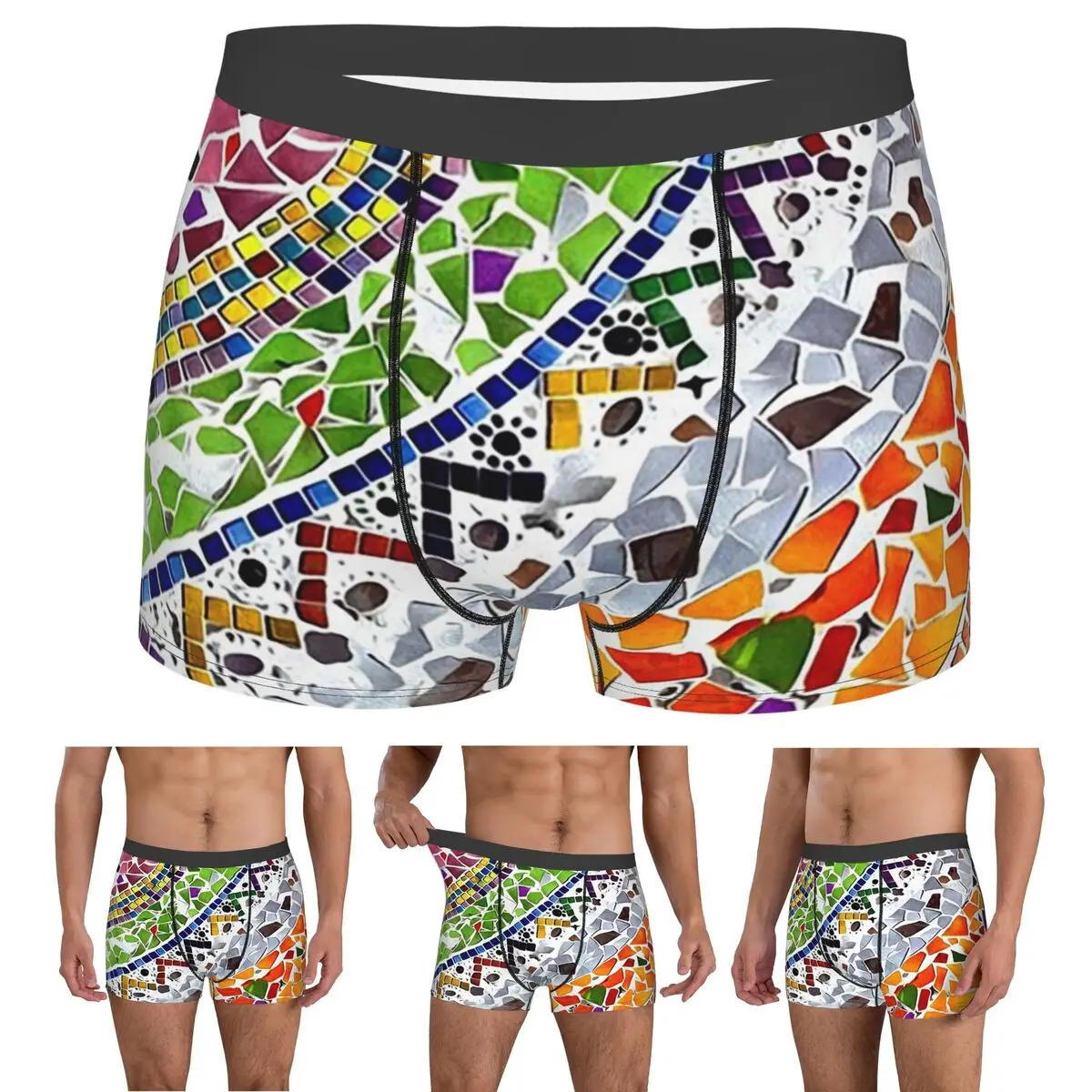 

Boxer Underpants Shorts Gaudi Barselona Mosaic Panties Male Comfortable Underwear for Homme Man Boyfriend Gift