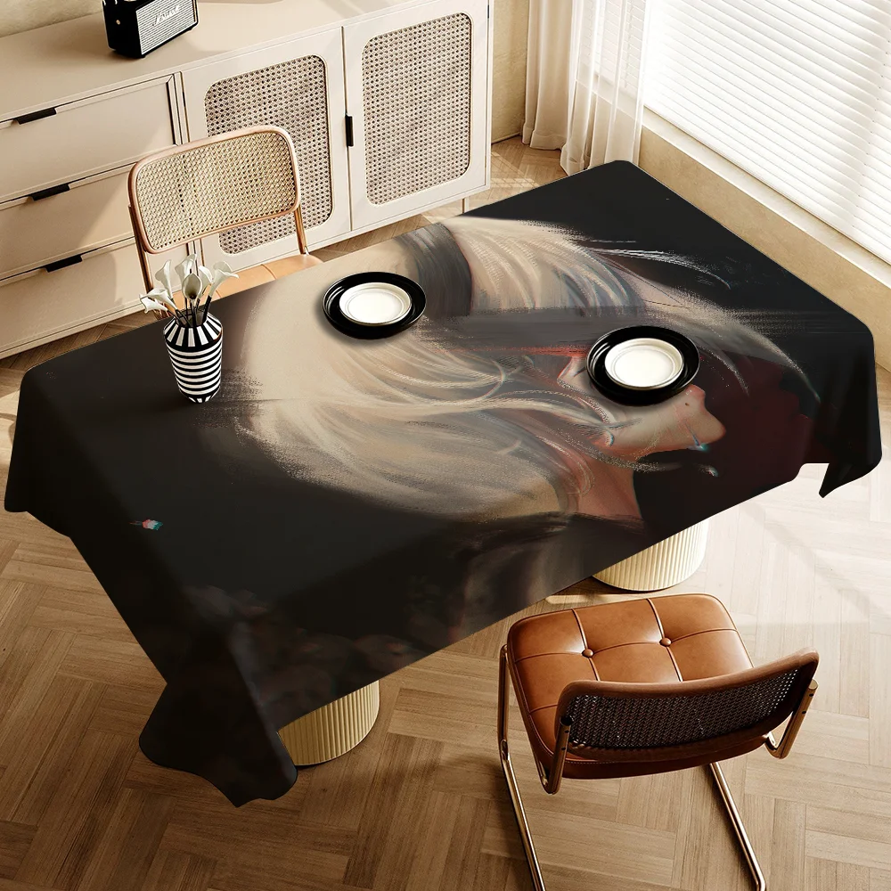

NieR Automata Waterproof Rectangle Tablecloth Fiesta Home Decor Dining Room Decor Reusable Table Cover Party Supplies