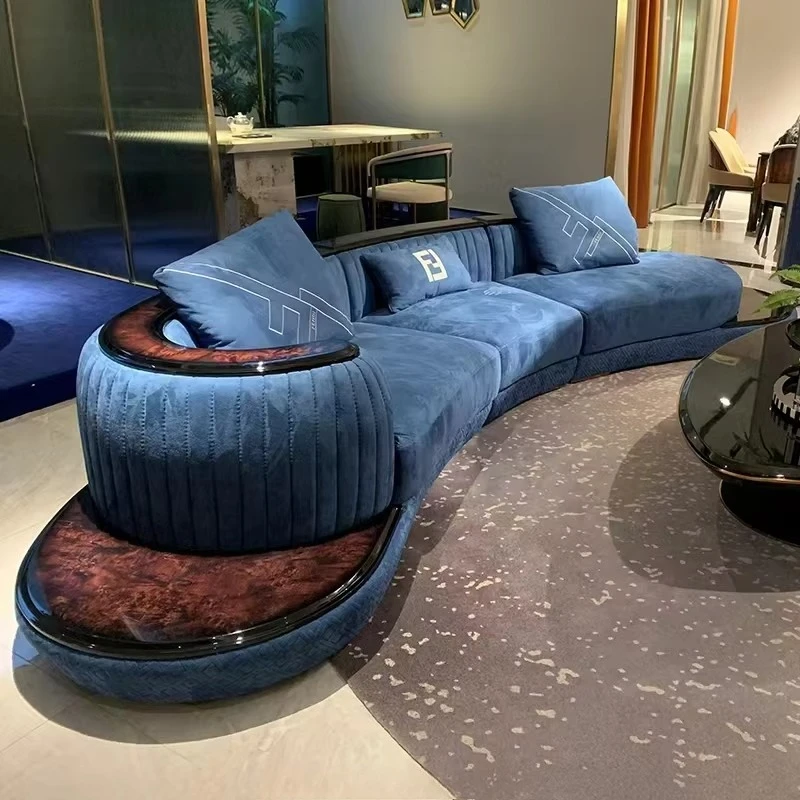 Luxury Furniture Sofa Set 5 Seats Living Room 7 L Shape Italian Design Modern Interior Home Leather Sofa Set Furniture