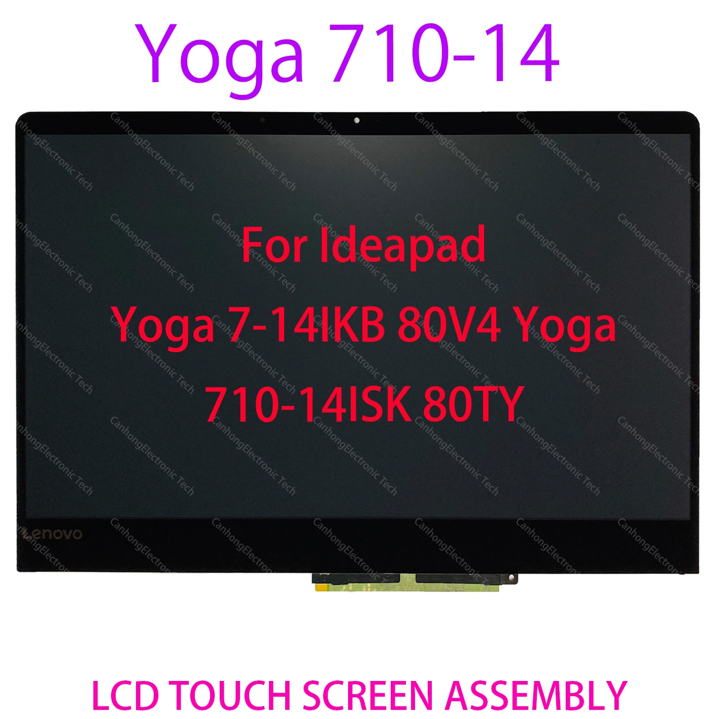 14-inches 1080p For Lenovo Yoga 710 14 IKB 80V4 LCD Screen Assembly 710-14IKB 80TY 30 Pins LCD Screen Touch Assembly Replacement