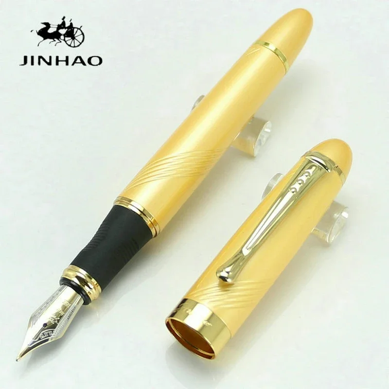 

JINHAO X450 благородное золото 18KGP перо высокого качества перьевая ручка Twist Carven канцелярские принадлежности для школы и офиса для письма
