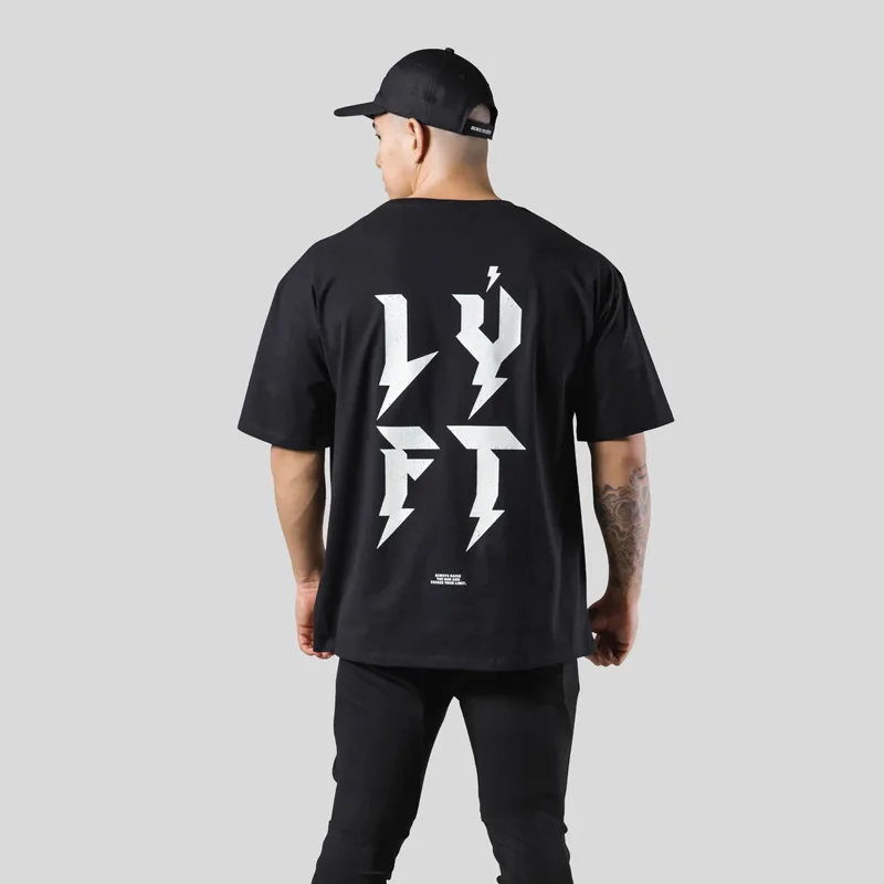 Neue Fitness Sport T Shirt ONE POINT LYFT Print T Shirt Männer Lauf Gym Training Übergroßen Baumwolle Tops Herren Bodybuilding Tees