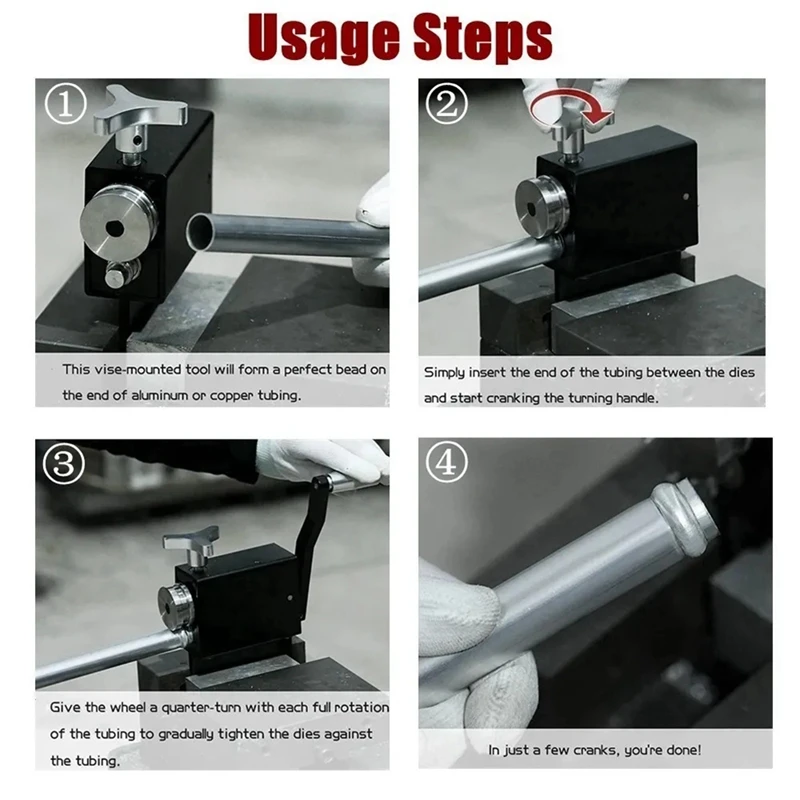 Pipe Tubing Beader Tool Steel Tube Pipe Beading Tool For 5/8In And Larger Pipe 1 Pieces