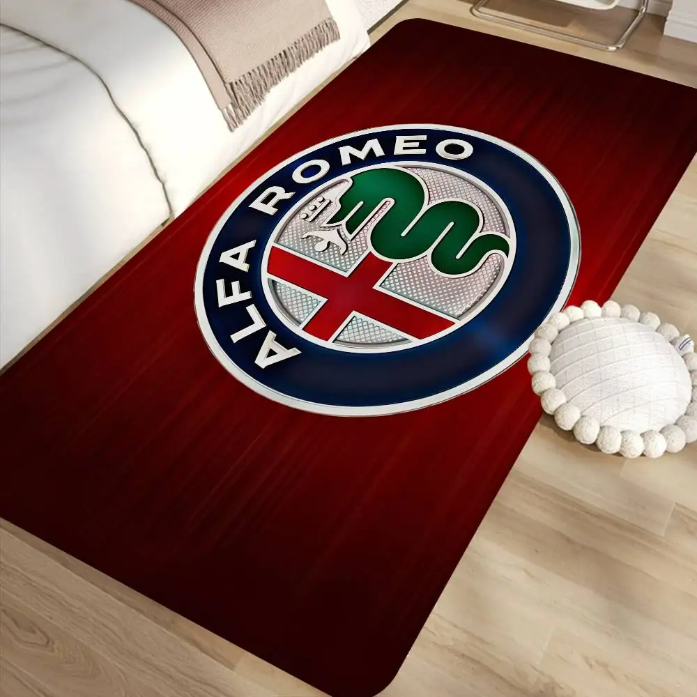 Car Brand A-Alfa R-Romeo Hallway Carpet Non-Slip Laundry Room Mat Laundry Decor Balcony Child Living Room Toilet Rug