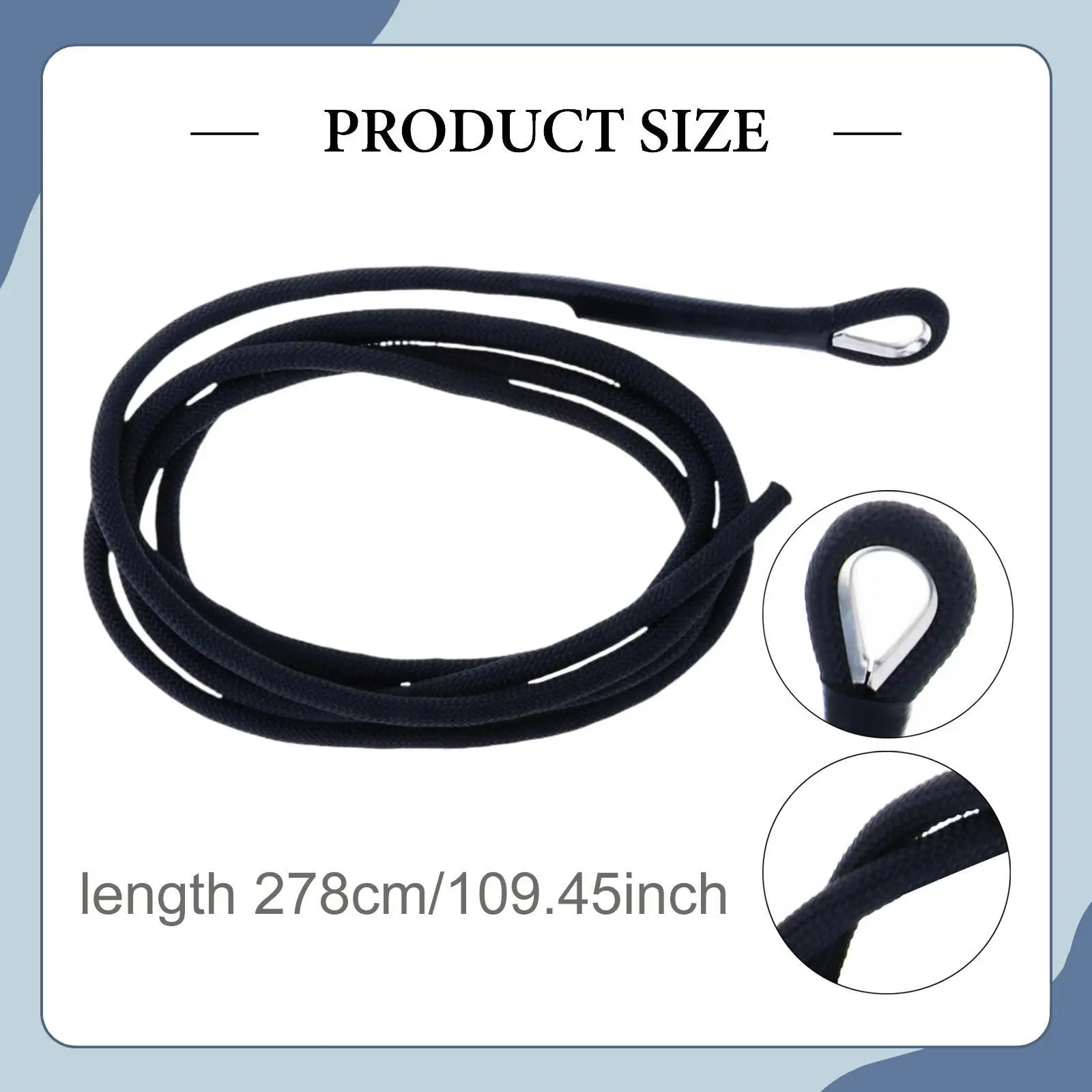 Pilates Reformer Pull Rope Long 278cm Polyester Metal Accessory for Core Bed Balance Training Home Gym Use