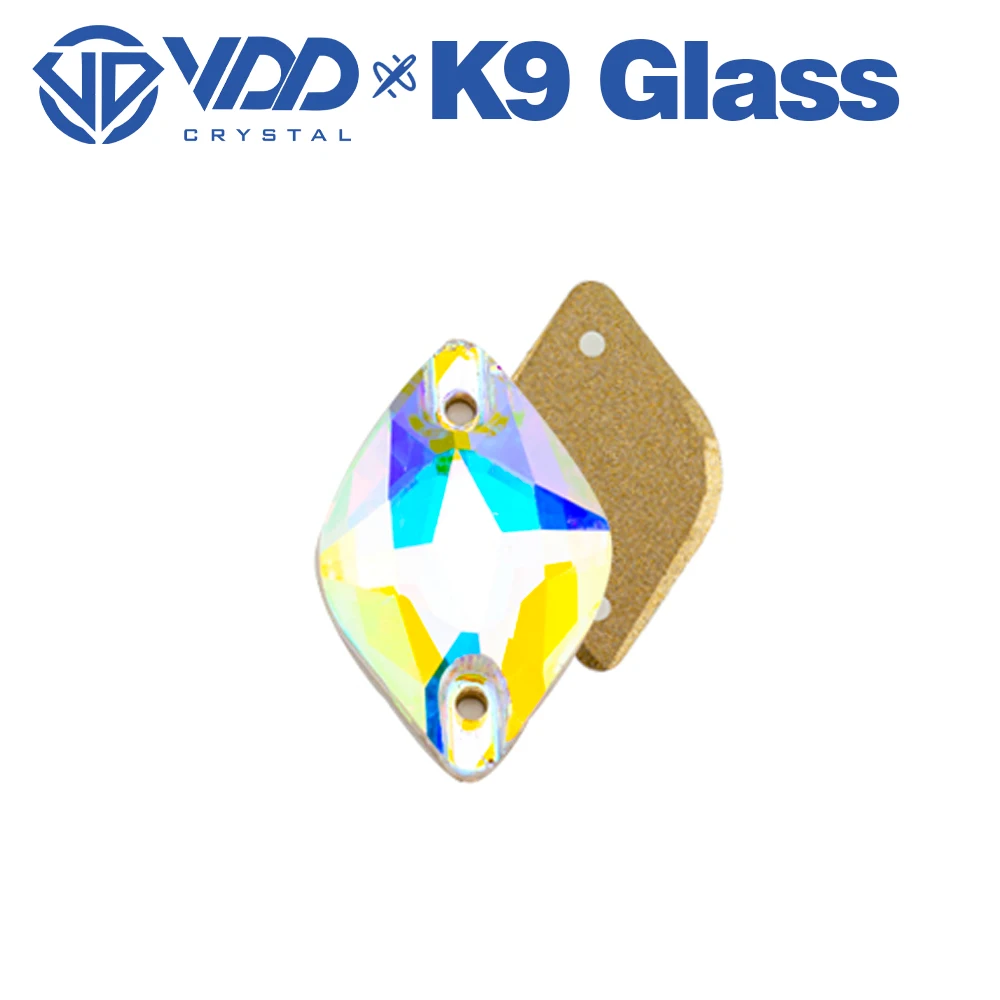 VDD S255 Kristall AB Zitrone K9 Glas Aufnähbare Strasssteine Hochwertige AAAAA Kristall Flache Rückseite zum Aufnähen – Detail 4