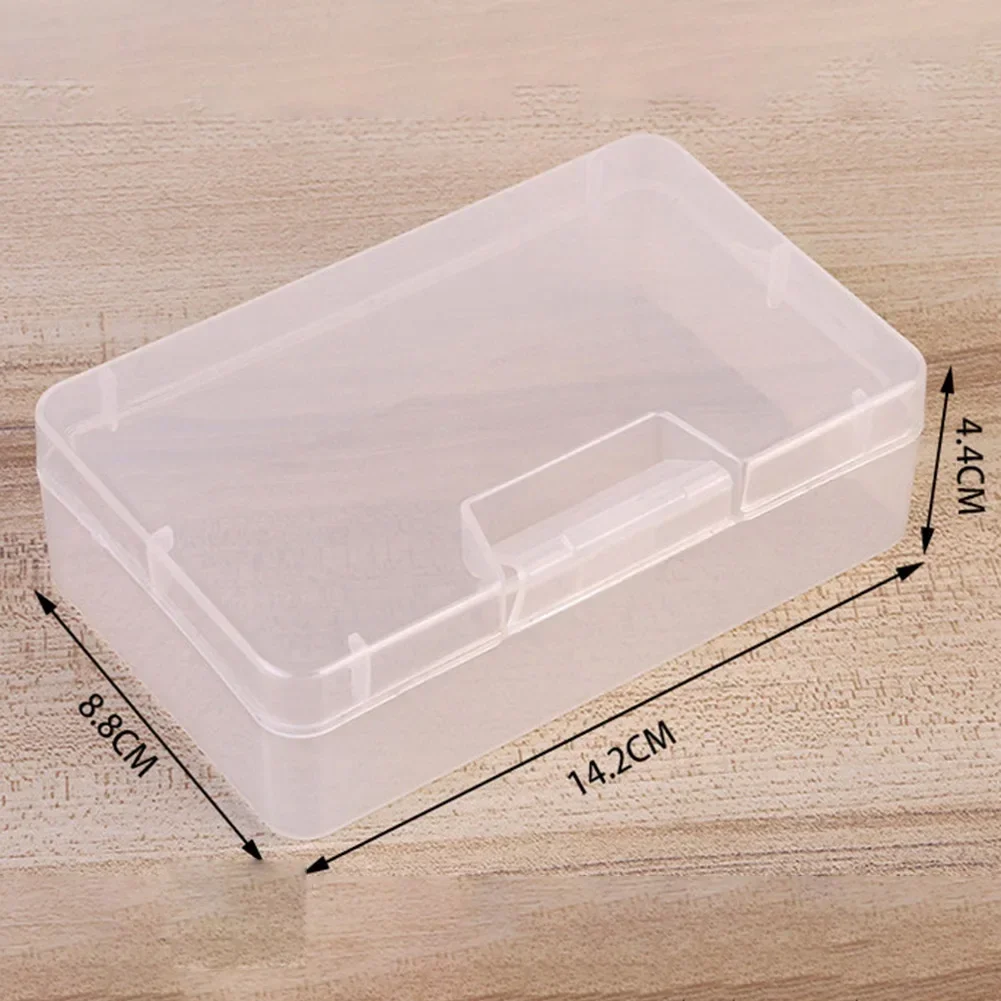 Transparent Plastic Storage Box Photo Cards Holder Desk Storage Organizer Classification Box Stationery Cosmetics Container