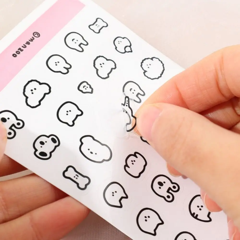 2PCS INS Cartoon Stickers PET Manzoo Pancy Notebook Decoration Sticker DIY Scrapbook Decor Phone Water Bottle Decor Sticker