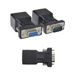 1/10pcs New Arrival DB9 RS232 Male/Female To RJ45 Female Adapter COM Port To LAN Ethernet Port Converter