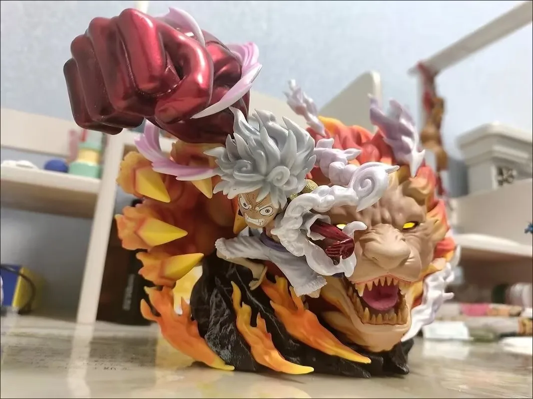 Novos produtos quentes uma peça anime gk leão engrenagem 4 luffy 17cm figuras estatueta modelo de pvc boneca ornamento de mesa crianças ​ Presentes de Natal de brinquedo