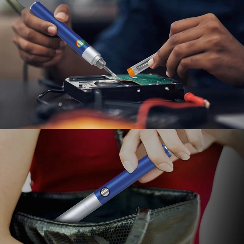 Ferro de solda sem fio gtbl com bateria embutida de alta capacidade de 1300mah, interface tipo c, para trabalho manual e manutenção