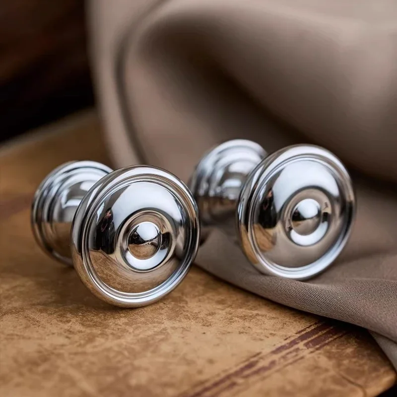 French Wardrobe Drawer Hardware Furniture Electroplated Silver Single Hole Cabinet Small Knob Luxury Brass Cabinet Door Handle