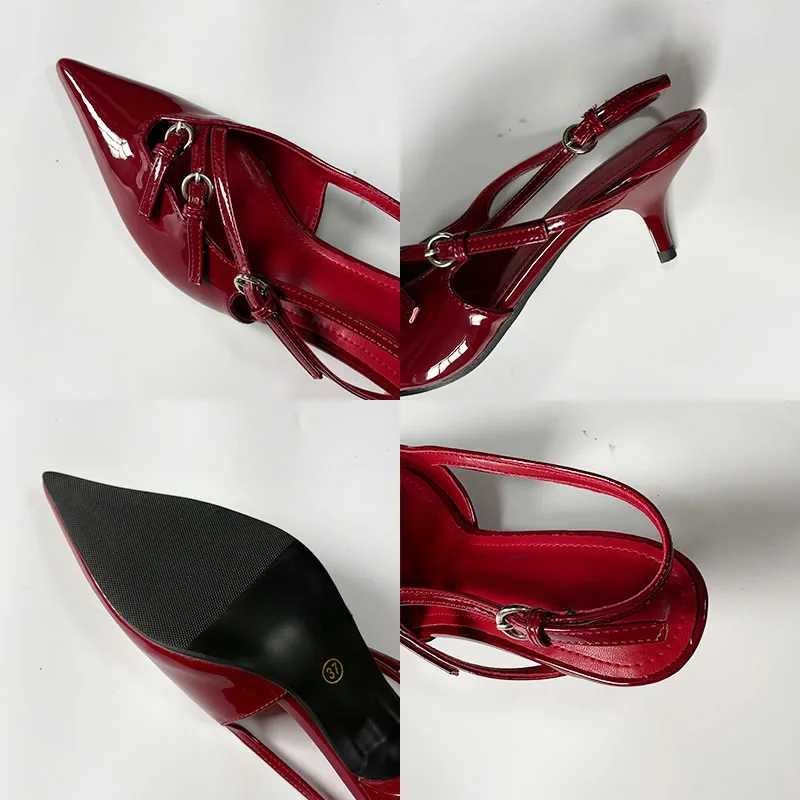 موضة أشار تو السيدات مضخات الكعوب أحذية خفيفة البغال مشبك الأحذية الضحلة أنيقة المرأة رقيقة متوسطة الكعب الأحذية