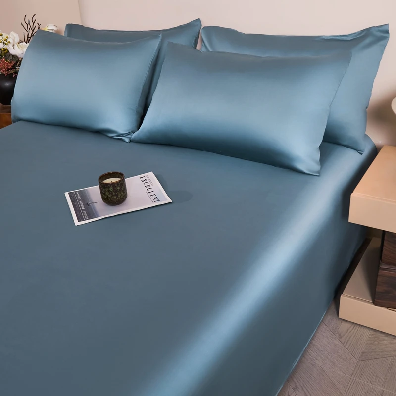 2pcs Sleeping Pillowcase 100% Lyocell Cooling Envelope Style Blue Solid Home Pillow Case Summer Bedding 50*75 51*91 Drop Ship