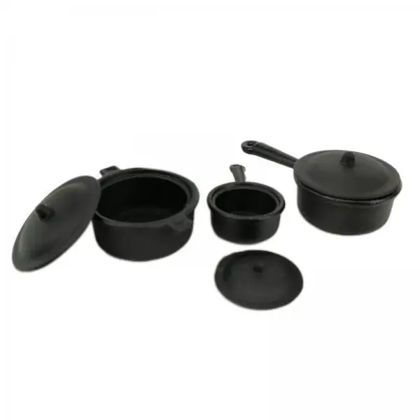 Dollhouse Miniatures Alloy Cooking Pot Set Kitchen Toys Furniture Model 1 12 Scale for Kids Pretend Play Decor