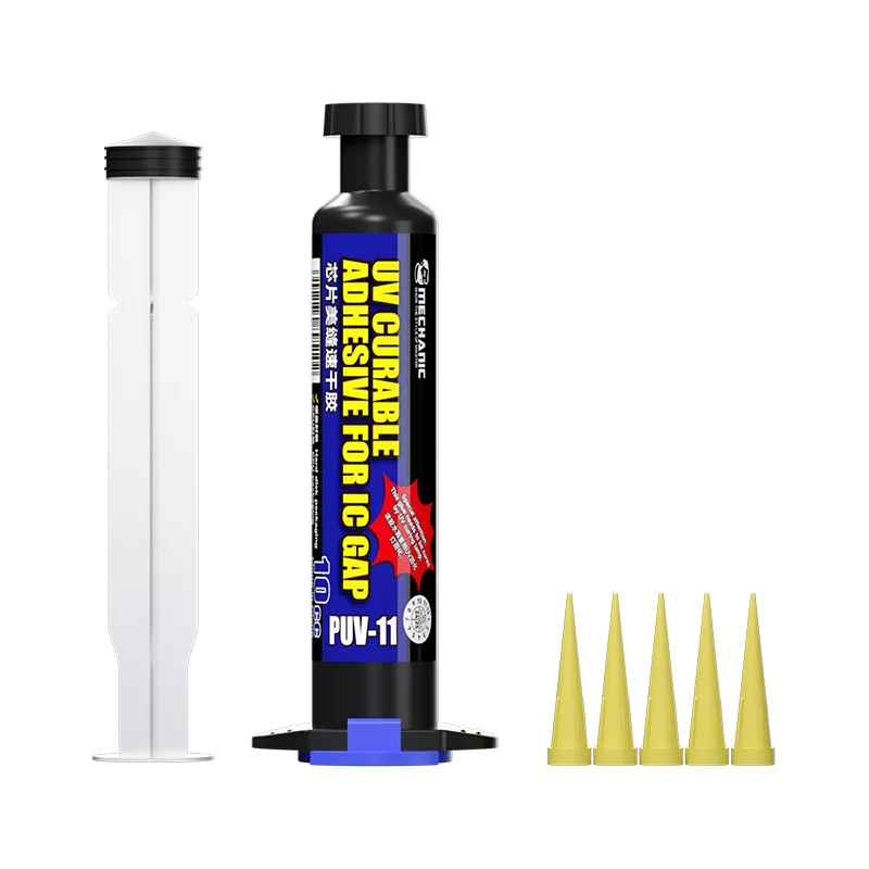 【MECHANIC】PUV-11 Chip Seam Sneldrogende lijm van toepassing op harde schijf CPU en scherm IC-afdichting Hoge fijne zwarte vaste afdichting Lijm