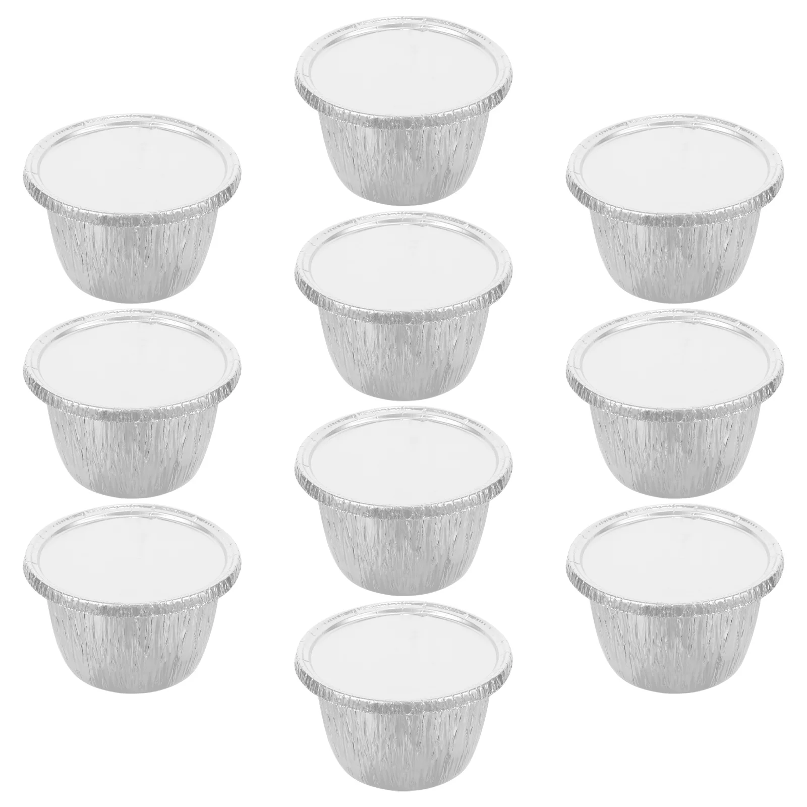 

10 Sets Barbecue Disposable Aluminum Foil Meal Box Round Pans Silver Grill for Outdoor