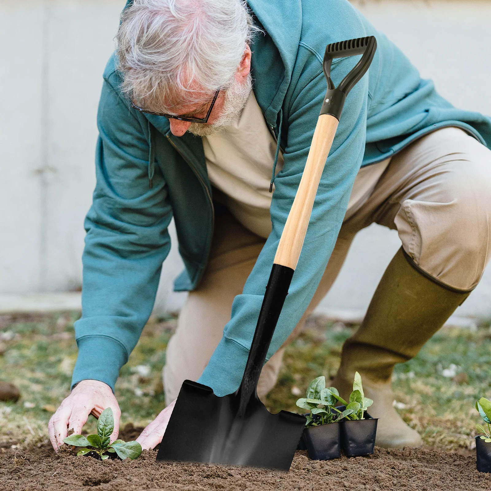 

Wooden Handle Shovel 58cm Long Reusable Spade Shaft Portable Digging Replacement Handle Practical Efficient Use Suitable Various