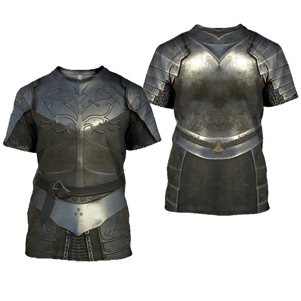 Knights Templar Streetwear Casual Unisex Tops For Men Fashion Medieval Armor 3D Printed T Shirt Harajuku Summer Short Sleeve Tee