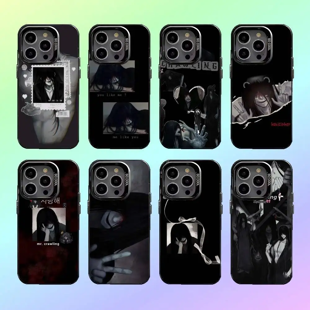 

Mr C-Crawlings Game Phone Case For iPhone17,16,15,14,13,12,11 Lens Border Silver Plated Cover Candy Matte Cover